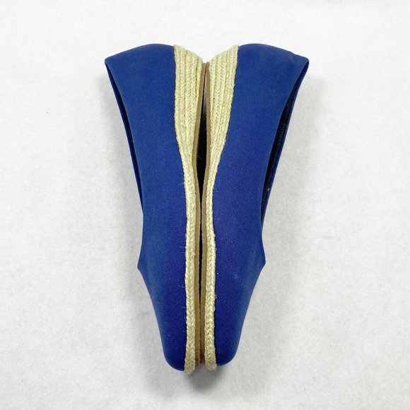 ORVIS Navy Canvas Espadrille Low Wedge 8 - Picture 5 of 12